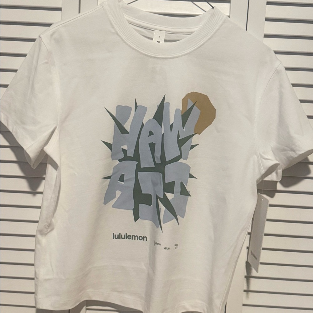 lululemon athletica White Graphic Short Sleeve Tee